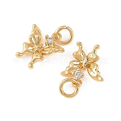 Breloques en laiton Shegrace avec micro-pavé de zircone cubique transparente&nbsp;XGRQ4N809-724G