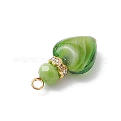 6 шт. подвески из стекла миллефиори в форме сердца двух цветов&nbsp;PALLOY-JF04479