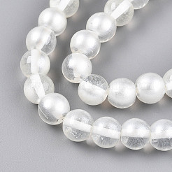ベーキングペイント透明ガラスビーズ  ラウンド  ツートン  透明  9.5~10mm  穴：1.2mm&nbsp;X1-DGLA-N011-10mm-01