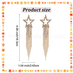 2 пара двухцветных сережек-гвоздиков в форме полых звезд из сплава EJEW-AN0003-77