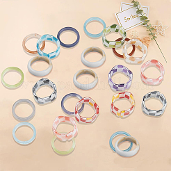 3 estilo de anillos de resina y acrílico para mujer&nbsp;RJEW-SC0001-23