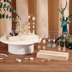 Прозрачные акриловые подставки для сережек&nbsp;EDIS-WH0029-80B