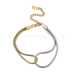Браслеты-змейки из нержавеющей стали 304 для женщин&nbsp;BJEW-V012-04GP