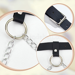 2 шт. 2-х цветный ремень-цепочка из искусственной кожи AJEW-WR0002-06