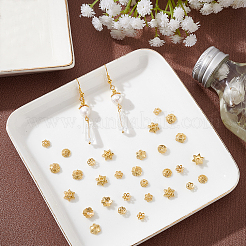 180 шт. 6-х стильные колпачки для бусин из сплава с покрытием в виде цветка FIND-BC0001-98