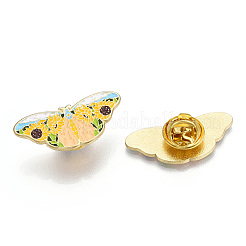 ヒマワリエナメルピン付き蝶  バックパック服の合金バッジ  ゴールドカラー  カラフル  13x30x1.5mm&nbsp;LS-JEWB-G014-B01