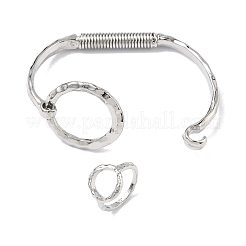 Ring-Braaa-Sets aus gehämmertem Armreif und Ring&nbsp;LS-SJEW-C008-01P