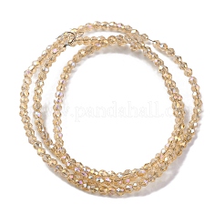 Прозрачные стеклянные бусины гальваническим пряди EGLA-H107-01A-AB02