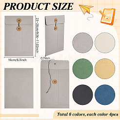 24 sobre de archivo de papel de 6 colores&nbsp;AJEW-DR0003-05
