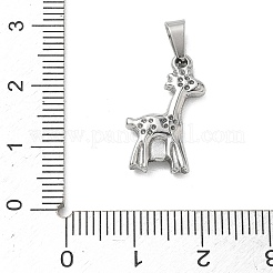 304ステンレスペンダント  キリンチャーム  プラチナ  19x12x3mm  穴：6x3mm  適合：0.5mm。&nbsp;STAS-B141-01A-P