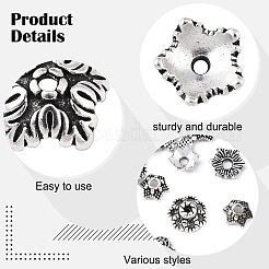 150 шт. 15 стиля тибетских сплавных бусин-цветочков&nbsp;FIND-YW0007-29