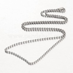 Collier à chaîne à billes en acier inoxydable résistant au ternissement&nbsp;NJEW-JN01427-03