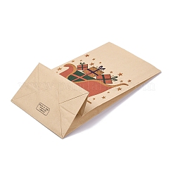 Прямоугольные бумажные упаковочные пакеты с рождественским принтом CARB-D016-01B