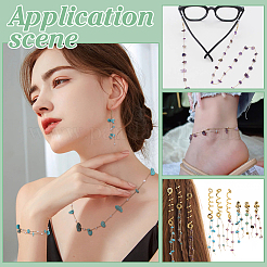 Kits de fabrication de colliers/bracelets en chaînes perlées en laiton et en turquoise synthétique faits à la main&nbsp;DIY-FG0006-70B
