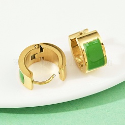 304ステンレススチールエナメルフープピアス  ゴールドカラー  ミックスカラー  13~16x13~13.5x3~7mm  3のペア/セット&nbsp;EJEW-K268-20G-02