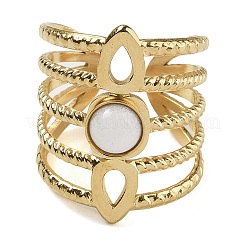 Anillos blancos naturales del dedo del jade&nbsp;RJEW-U027-08G-07