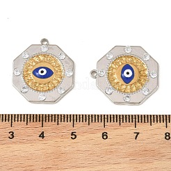 Zweifarbige Anhänger aus Edelstahl 304 mit Emaille und Strassen&nbsp;STAS-L314-04GP