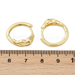 Серьги-кольца из латуни с микропаве из кубического циркония EJEW-L299-03G