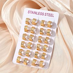 Серьги-кольца из нержавеющей стали 304 с эффектом полировки EJEW-M001-30G