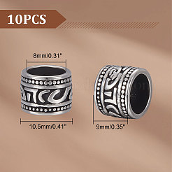 10 шт. бусины-разделители из нержавеющей стали 304 в тибетском стиле STAS-UN0045-73