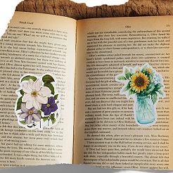 Набор наклеек из бумаги с изображением цветка мультфильма&nbsp;DIY-SC0031-01