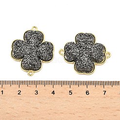 Подвески-соединители из латуни с друзовой смолой&nbsp;KK-C158-05B-G