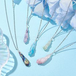 304 нержавеющая сталь кабель фарфор ожерелья NJEW-JN04869-02