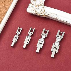 4 шт. 4 стиля застежки для часов из нержавеющей стали 304 с микропаве из прозрачного кубического циркония&nbsp;STAS-CJ0002-96