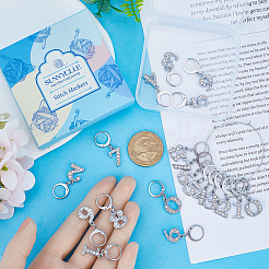 Маркеры для подвесок из сплава со стразами номер 0~9 HJEW-SC00012