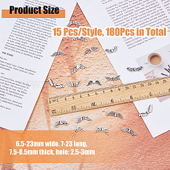 180шт 12 стиля бусины из сплава в тибетском стиле FIND-DC0005-23