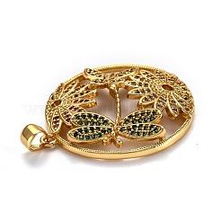 Осенняя тема латунные подвески с микропаве и фианитами&nbsp;ZIRC-L100-022G