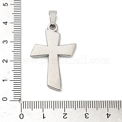 304ステンレスペンダント  イエスと交差  ステンレス鋼色  35x22.5x2mm  穴：6x3.5mm&nbsp;STAS-P400-11C-P
