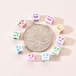 Поделки белые акриловые бусины&nbsp;MACR-YW0001-12