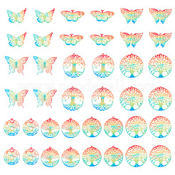 40 шт. 10 стильных филигранных двухсторонних подвесок из нержавеющей стали 430 STAS-TA0002-28
