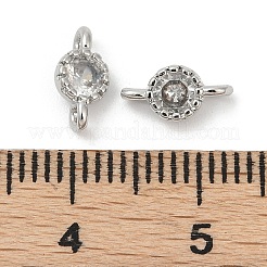Ciondoli con connettore rotondo piatto in zirconia cubica in ottone&nbsp;KK-H204-02P-04