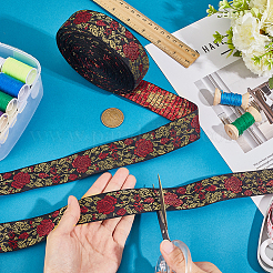 16.5 ярд цветочной винтажной жаккардовой полиэстеровой ленты&nbsp;OCOR-PH0007-38