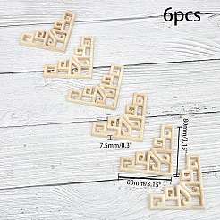 Artisanat d'applique onlay sculpté en bois massif naturel&nbsp;WOOD-FH0001-31