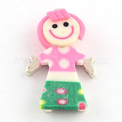 Ручной цинкового сплава полимерной глины девушка подвески CLAY-Q222-02