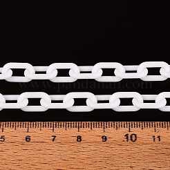 ABSプラスチックアズキチェーン  オーバル  ベージュ  13.5~14x8x2mm  14.9インチ〜15.35インチ（38~39cm）/連&nbsp;KY-E007-02J