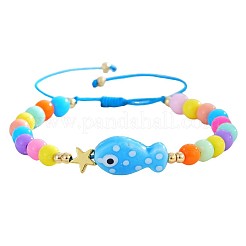 Браслеты из фарфора с бусинами в морском стиле с изображением рыб.&nbsp;YA5775