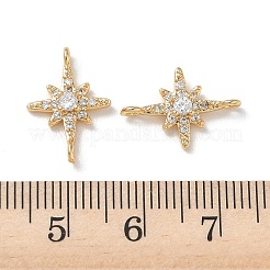 Verbindungsanhänger mit Mikropavé aus Messing mit durchsichtigen Zirkonia-Steinen&nbsp;KK-P355-28G