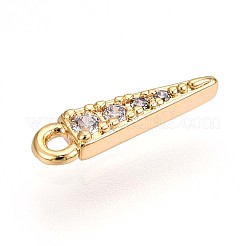 Латунные микропаве прозрачные подвески с фианитом KK-T075-37G