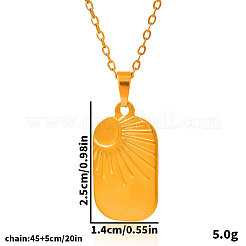 Женские ожерелья из нержавеющей стали 304 с подвеской в виде прямоугольника с солнцем&nbsp;PP3560-2