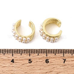 Boucles d'oreilles manchette en laiton zircon cubique transparent&nbsp;EJEW-C186-01C-G