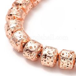 Fili di perle di roccia lavica naturale elettrodeposta&nbsp;G-G984-10RG