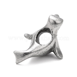 304ステンレススチールヨーロピアンビーズ  大穴ビーズ  シール  アンティークシルバー  13x14.5x15mm  穴：4mm&nbsp;STAS-G256-38AS