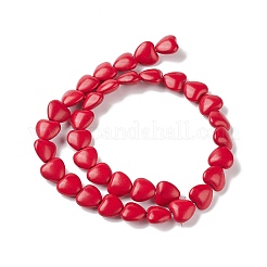 Сердце синтетические бирюзовые бусы нити X-TURQ-I019-12mm-01