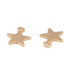 ステンレススチールチャーム201個  レーザー切断  スター  18KGP本金メッキ  9.5x8x0.5mm  穴：1.4mm&nbsp;STAS-B001-14A-G
