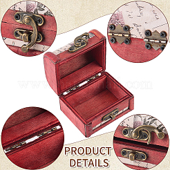Cajas de almacenamiento de joyas de madera retro con cierres de pestillo&nbsp;AJEW-CL0005-35A