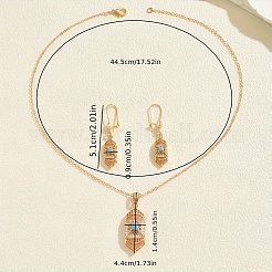 Комплекты серег и ожерелий из шестиугольной латуни с микропаве из прозрачных кубических цирконий для женщин LT5184